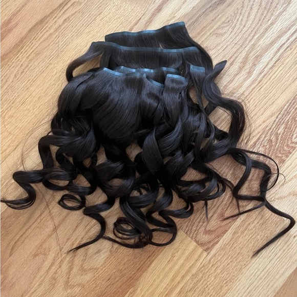 Real hair extensions brunette brown clip in extensions - Picture 3 of 4